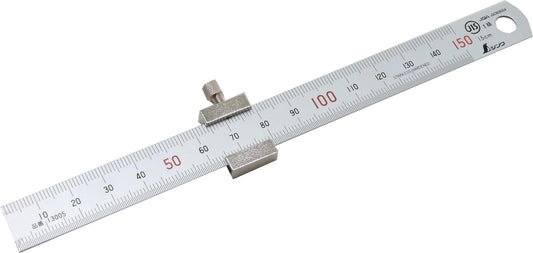 Butée coulissante Shinwa pour règle métallique – Traçage et mesure de profondeur