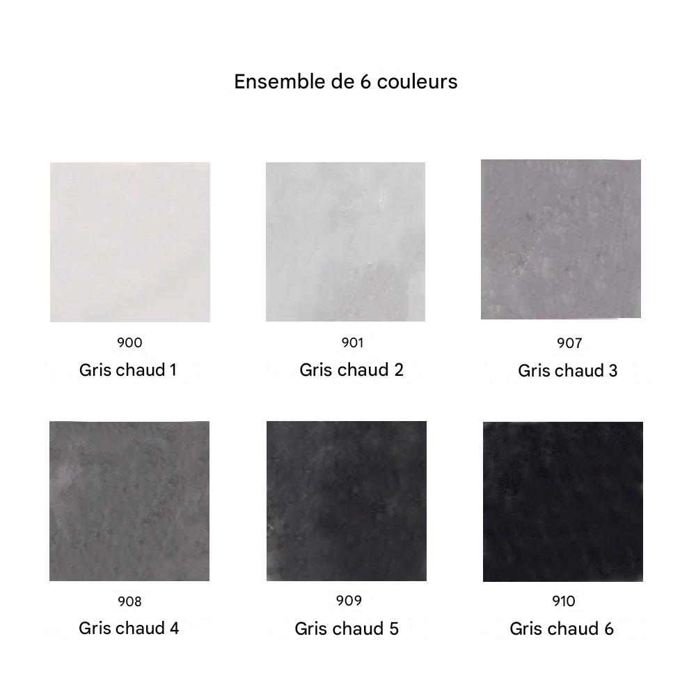 Juego de 6 rotuladores de pincel ZIG Clean Color Real Brush Warm Gray (gris cálido)