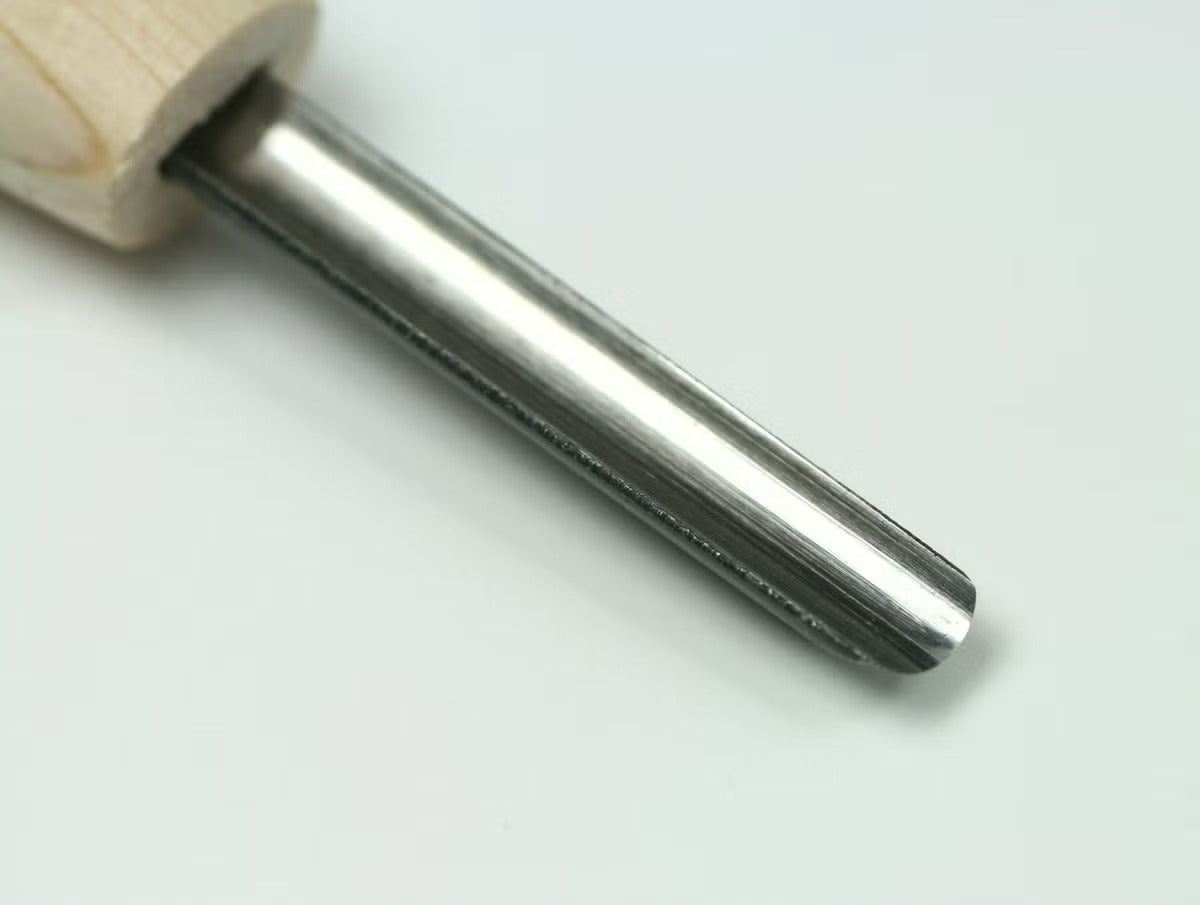 Ciseau à sculpter japonais arrondi – Acier Aogami #2 – Manche Hinoki (3mm / 9mm / 12mm / 15mm)