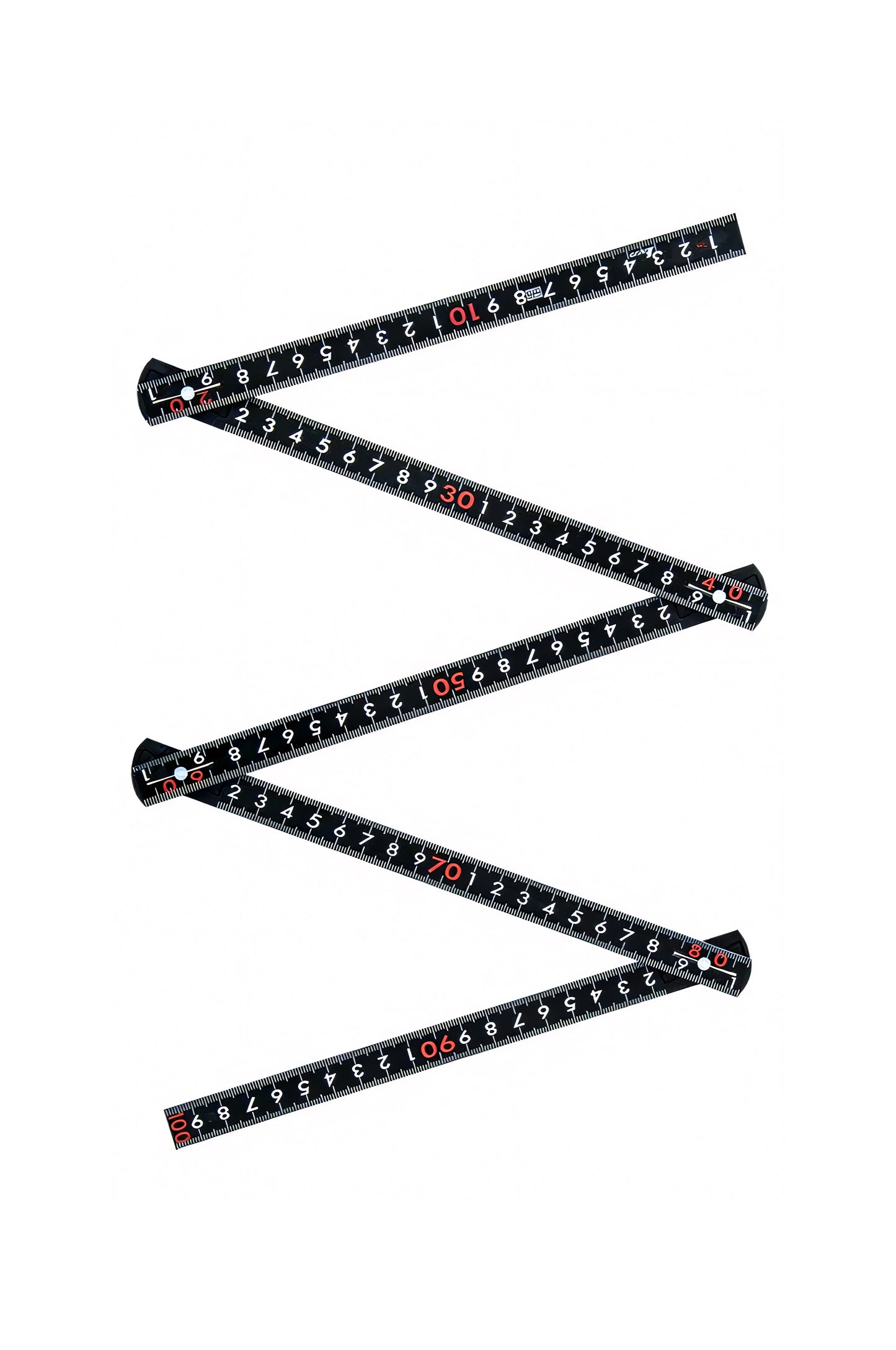 Règle Pliante Japonaise 1 m en Fibre de Verre, 5 Branches, Noire – Shinwa