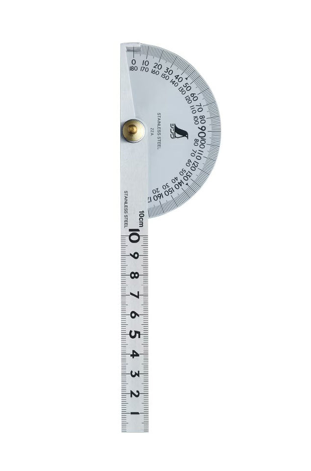 Rapporteur Shinwa Ø90 mm avec Règle Graduée 10 cm