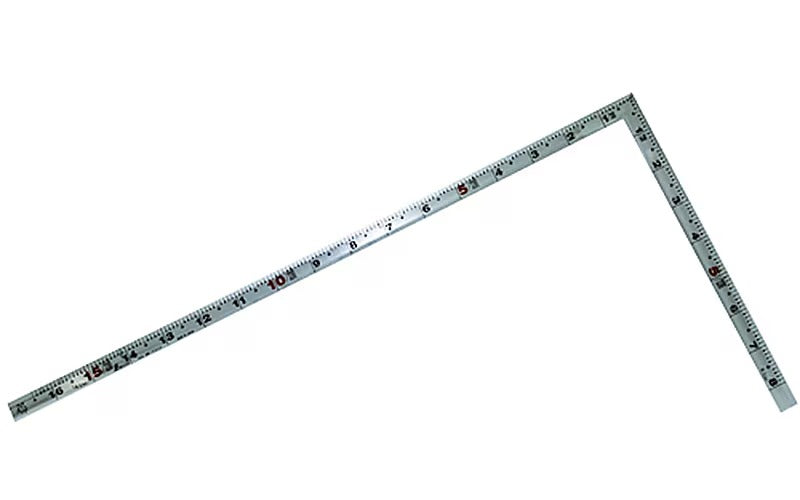 Équerre Japonaise de Charpentier Shinwa Tsurukame 48,5 cm (1 Shaku 6 Sun) en Acier Inoxydable, Argentée