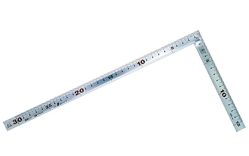 Équerre Japonaise Renforcée 30 × 15 cm, Argentée, JIS – Shinwa