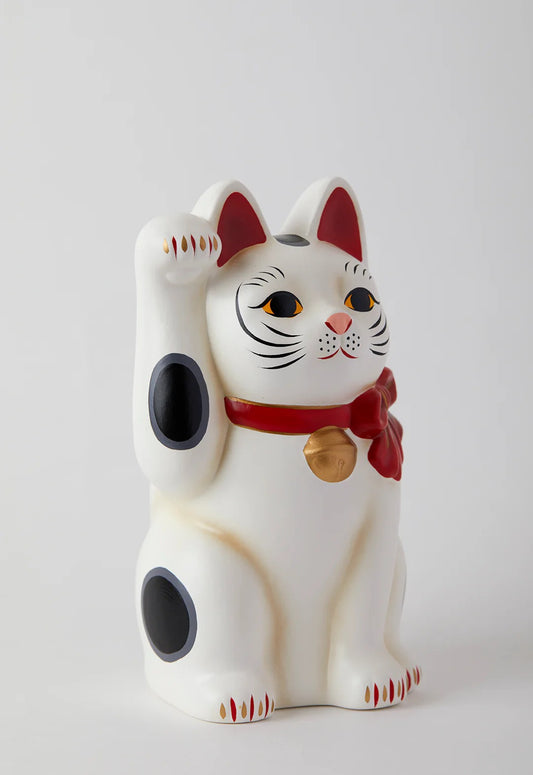 Japanese Fukumusubi Seto Maneki Neko 15 cm