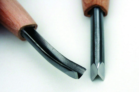 Gouge japonaise en V courbe 60 degres HSS – Acces profond aux details – Sculpture sur bois