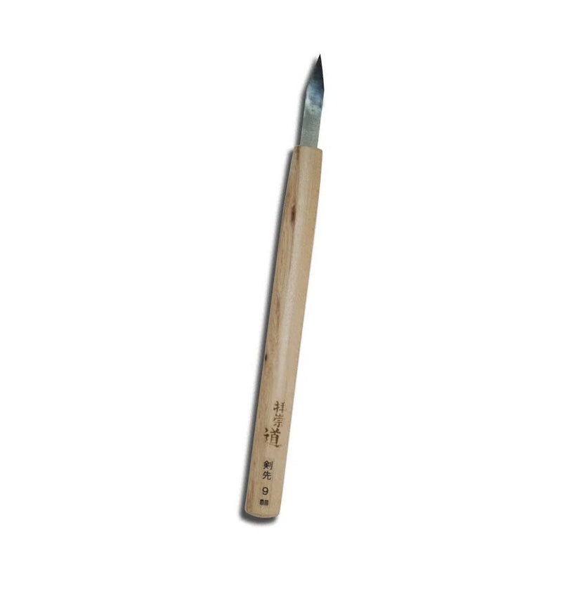 Ciseau japonais double tranchant Kensaki – Acier HSS – 9 mm – Sculpture bois