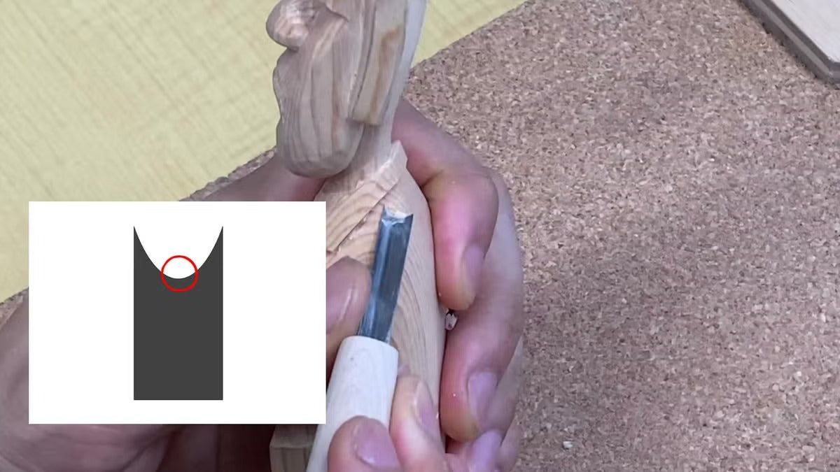 Ciseau à sculpter japonais Oniha (profil inversé unique) – Acier HSS – 6 mm – Manche Sakura