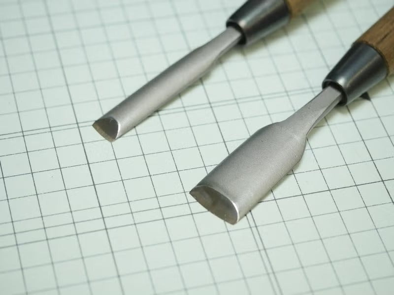 Ciseau à Bois Japonais HSS WOODYCHISEL – Gouge Très Peu Profonde (6–21 mm)