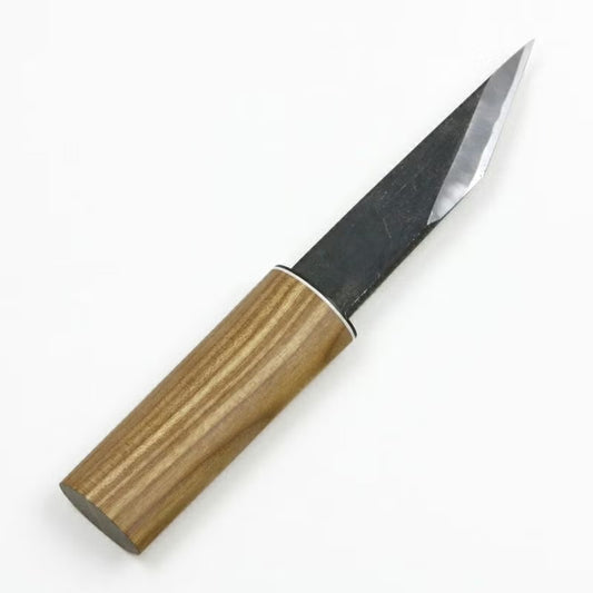 Couteau Japonais Yokote Kiridashi Kikumasamune 135 mm – Couteau Bois et Bambou Noir Forgé