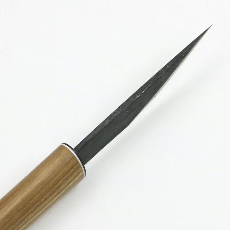 Couteau Japonais Yokote Kiridashi Kikumasamune 135 mm – Couteau Bois et Bambou Noir Forgé