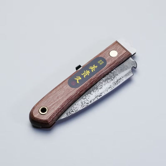 Couteau Pliant Japonais Miki Hisaku 120 mm – Couteau Jardinage et Artisanat en Acier Aogami