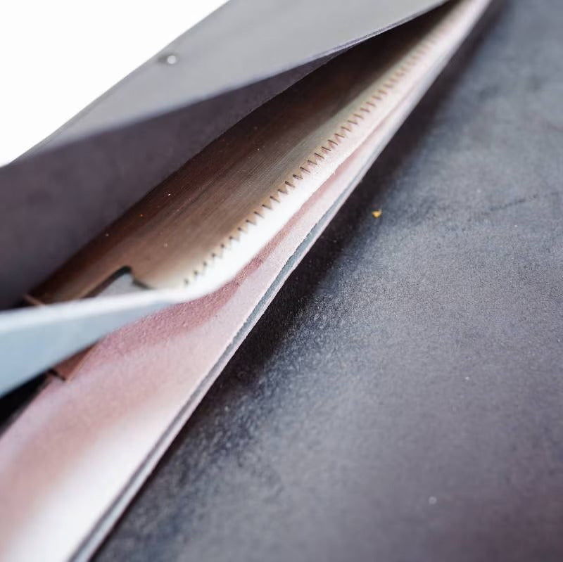 Étui en cuir pour scies japonaises – Noir (5 scies)