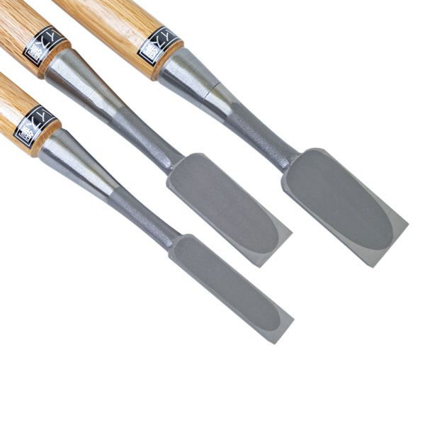 Ciseaux à bois japonais HSS – Jeu 3 pièces 15/24/30 mm – Coffret bois – Fabrication japonaise