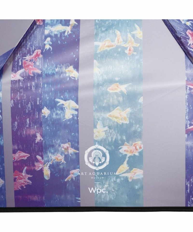 Parapluie pliant vinyle Art Aquarium × Wpc. – Poissons rouges & lumière | Parapluie artistique