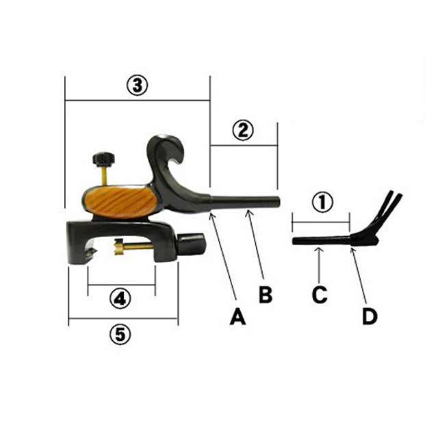 Porte-canne japonais ambidextre en bois précieux – Modèle “canon” A-01 – plusieurs tailles