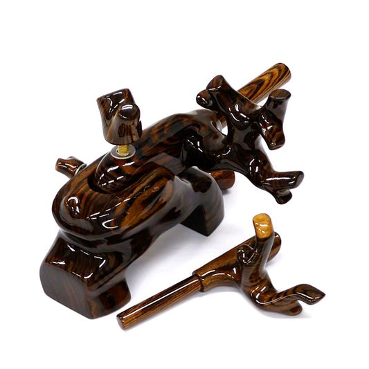 Porte-canne japonais artisanal en bois “Golden Tan” – modèle canon, taille moyenne – Shoyo – pièce unique (#2)