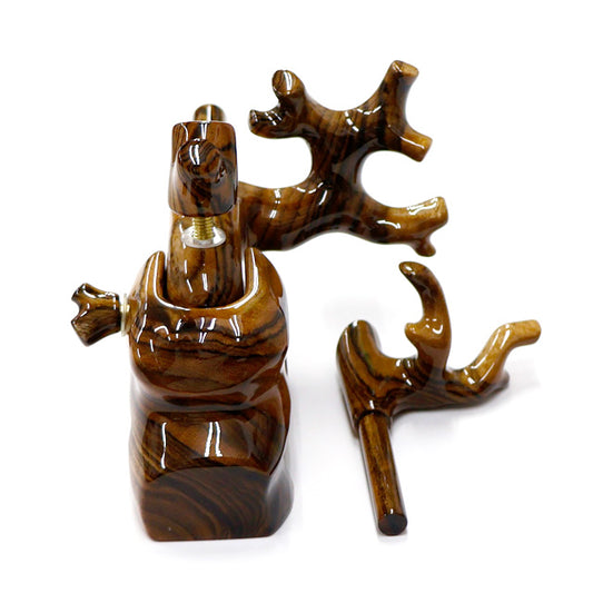 Porte-canne japonais artisanal en bois “Golden Tan” – modèle canon, taille moyenne – Shoyo – pièce unique