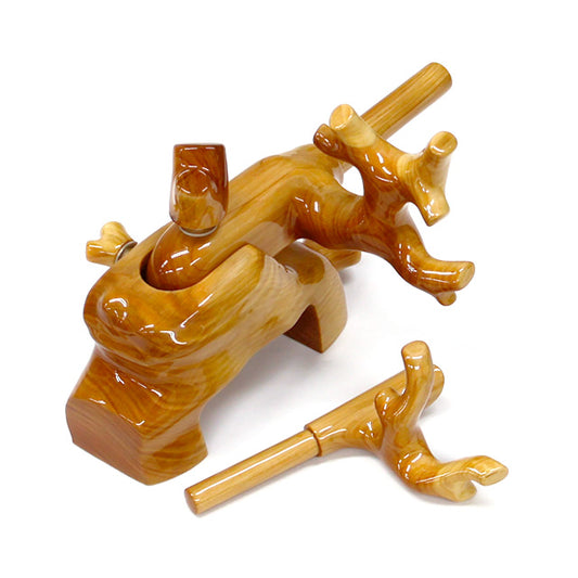 Porte-canne japonais artisanal en bois de Hiba – modèle canon, taille moyenne – Shoyo – pièce unique (#2)