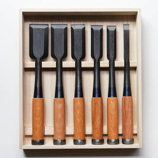 Set de 6 ciseaux Tataki japonais Sukemaru – Acier blanc – Coffret traditionnel