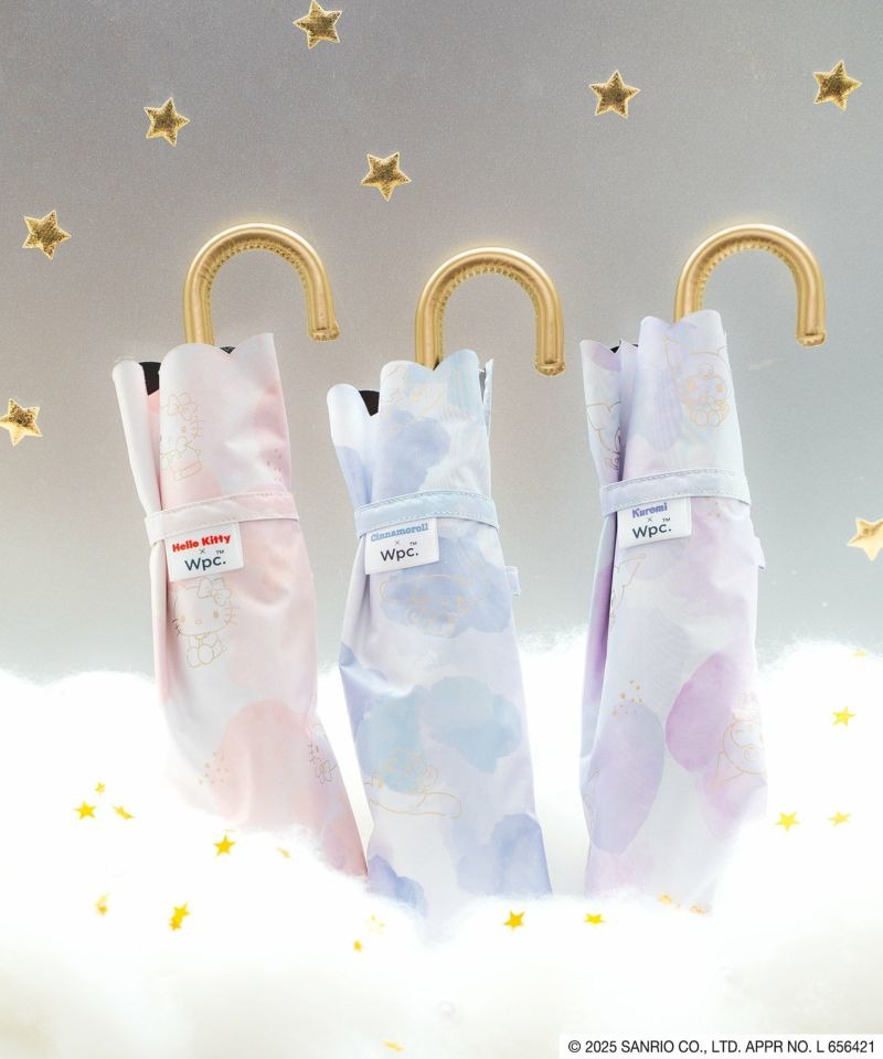 Sanrio Wpc folding parasol. – Pastel UV parasol 100% Hello Kitty, Cinnamoroll & Kuromi (rain & sun)