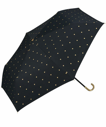 Parapluie Pliant Anti-UV Wpc. Gold Petit Heart Mini - Noir