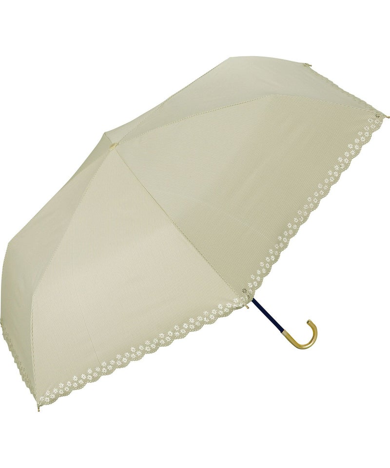 Parapluie Pliant Anti-UV Wpc. Flower Cut Stripe Mini - Beige