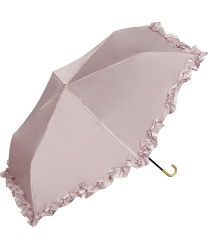 Parapluie Pliable Mini Satin Frill Wpc. | Pluie & Soleil - Rose