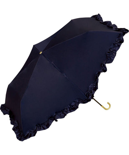 Parapluie Pliable Mini Satin Frill Wpc. | Pluie & Soleil - Bleu Marine