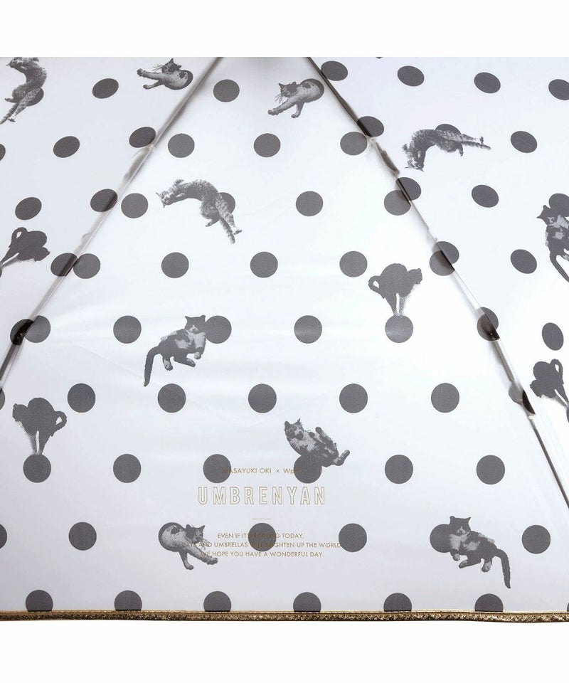 Parapluie Pliable Nekokyu Plastic Umbrellanyan Dot Masayuki Oki × Wpc. | Vinyle Pluie - Blanc Cassé