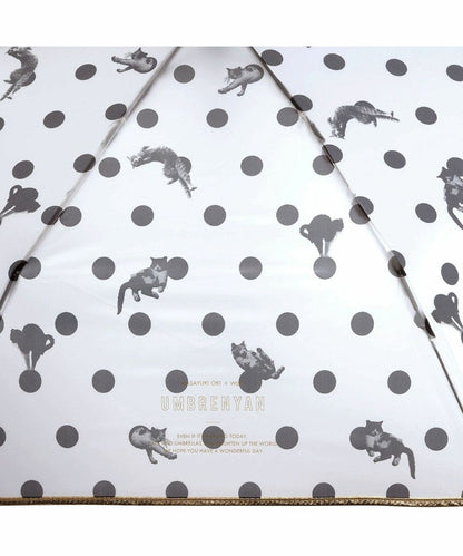 Parapluie Pliable Nekokyu Plastic Umbrellanyan Dot Masayuki Oki × Wpc. | Vinyle Pluie - Blanc Cassé