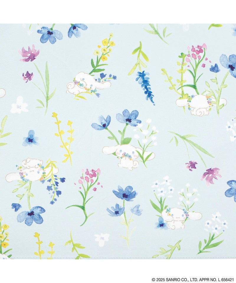 Parapluie Pliable Mini Sanrio Characters Watercolor Flower Wpc. - Bleu Sax (Cinnamoroll)