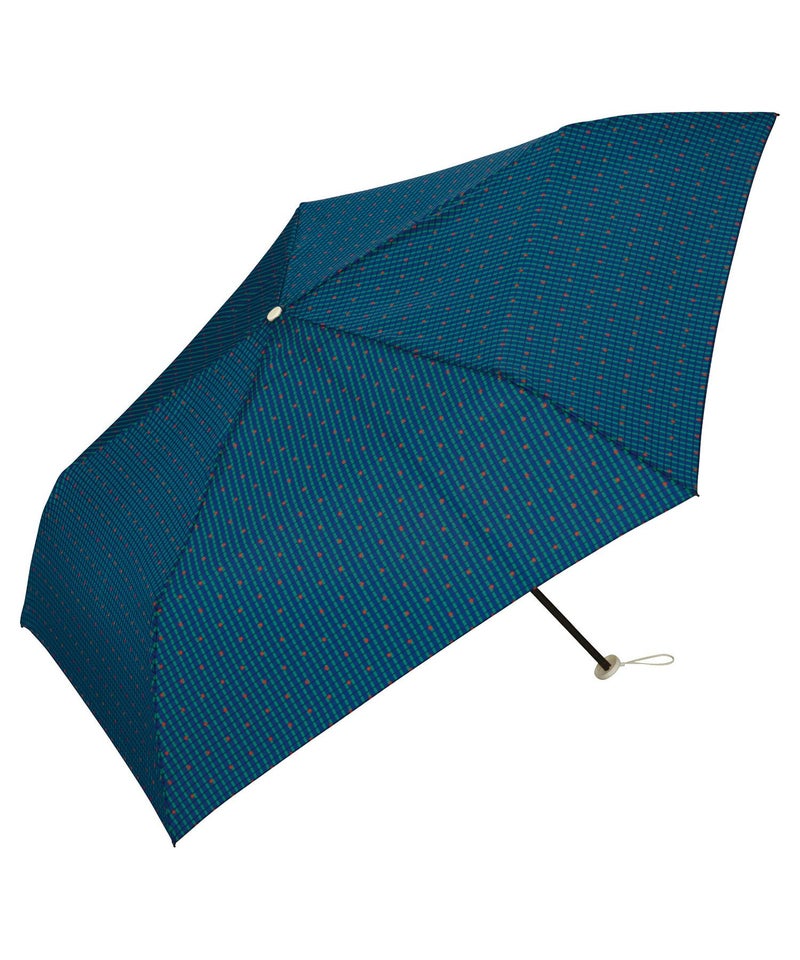 Parapluie Pliable Mini Check Dot Wpc. | Pluie & Soleil - Bleu Marine