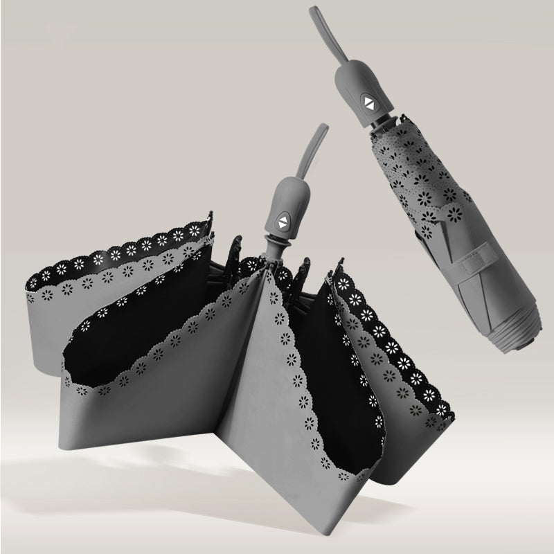 Parapluie Pliable Auto-Ouvrant à Volants Kumokasa - ダークグレー