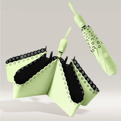 Parapluie Pliable Auto-Ouvrant à Volants Kumokasa - Vert