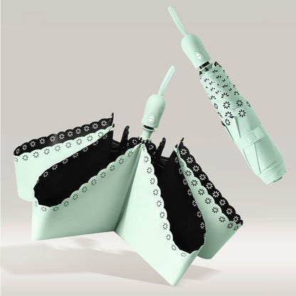 Parapluie Pliable Auto-Ouvrant à Volants Kumokasa - 抹茶グリーン