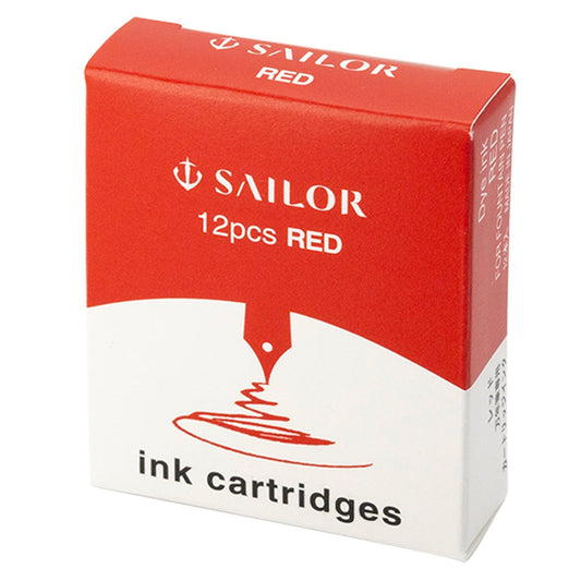 Boîte de 12 cartouches d’encre Sailor rouge pour stylo-plume