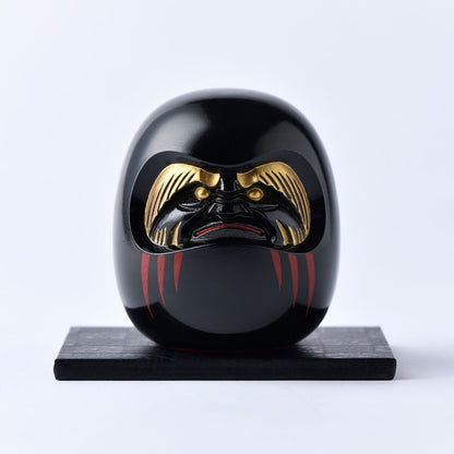 Daruma japonais noir Ginzado porte-bonheur