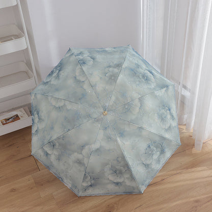 Parapluie Pliable Anti-UV Double Couche Dentelle Kumokasa - カラーコーティング・約413g・灰色