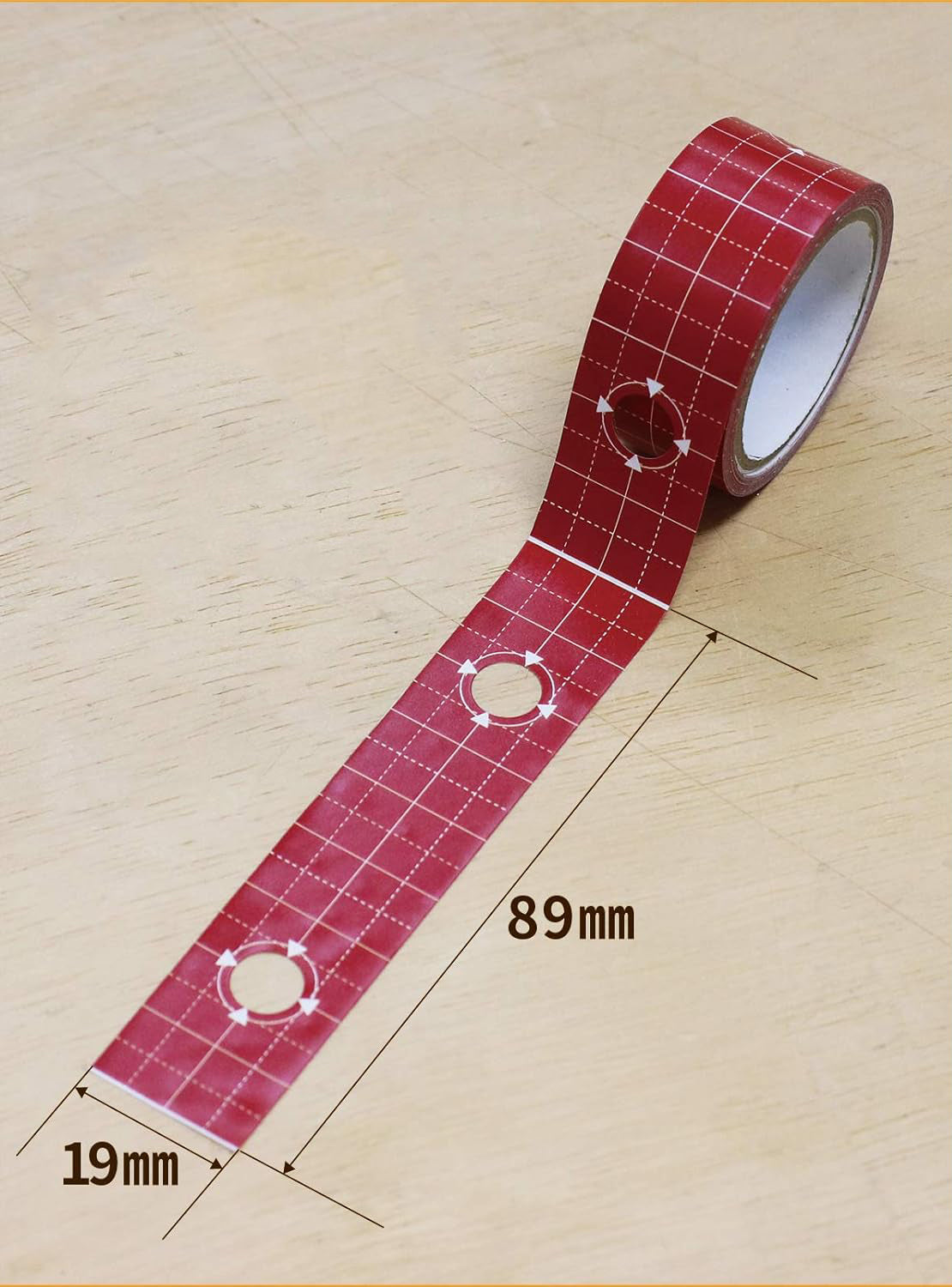 Ruban de Marquage Japonais E-SPF 19 mm – Guide de vissage pour bois 1×4 (motif quadrillé)