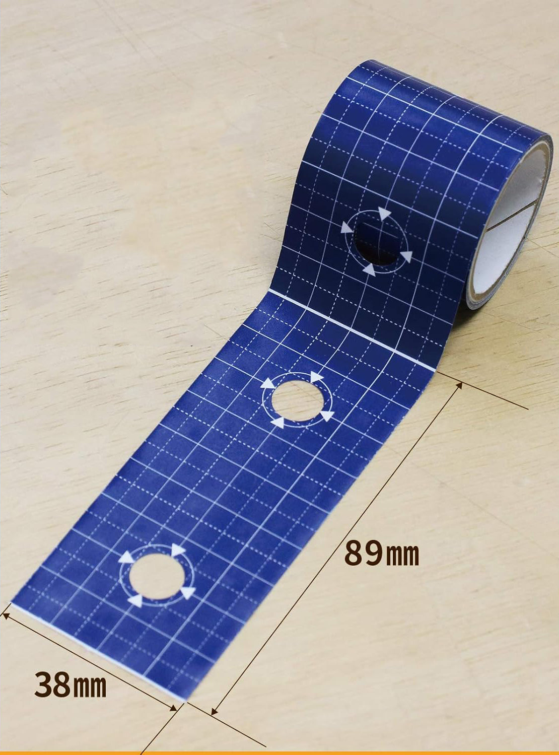 Ruban de Marquage Japonais E-SPF 38 mm – Guide de vissage pour bois 2×4 (motif quadrillé)