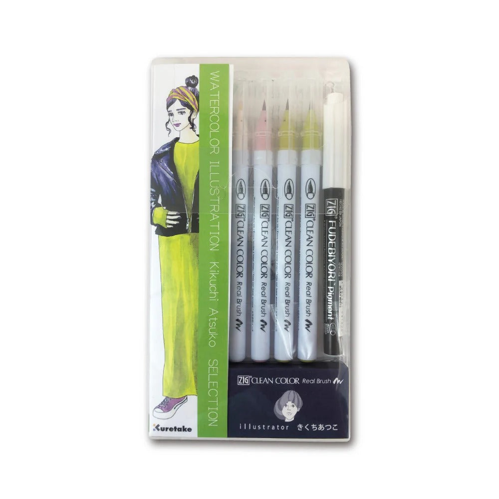 ZIG Clean Color Real Brush Atsuko Kikuchi Set – Illustration Aquarelle Portrait