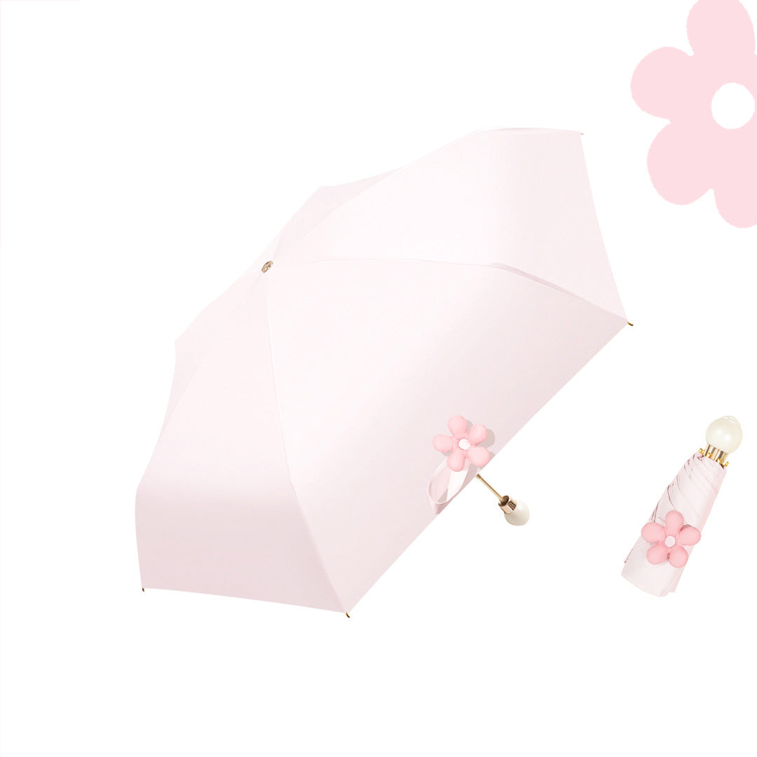 Parapluie Pliable Compact Forme Bouton Kumokasa - Rose