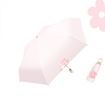 Parapluie Pliable Compact Forme Bouton Kumokasa - Rose