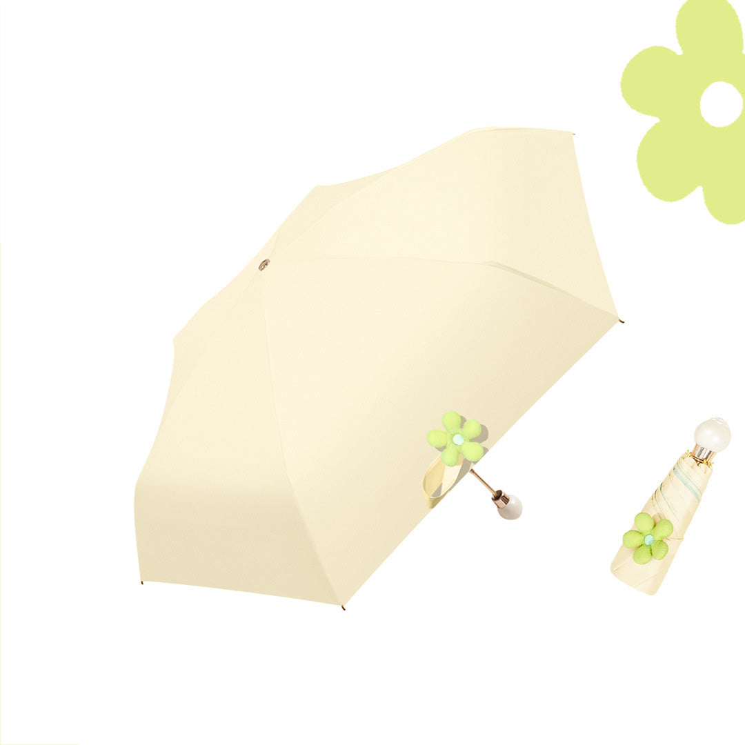 Parapluie Pliable Compact Forme Bouton Kumokasa - イエロー