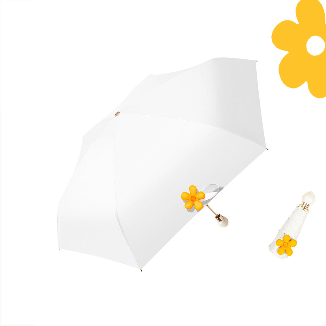 Parapluie Pliable Compact Forme Bouton Kumokasa - Blanc Cassé