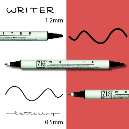 Set 4 Marqueurs Noirs Double Pointe ZIG – Calligraphie, Lettering et Illustration