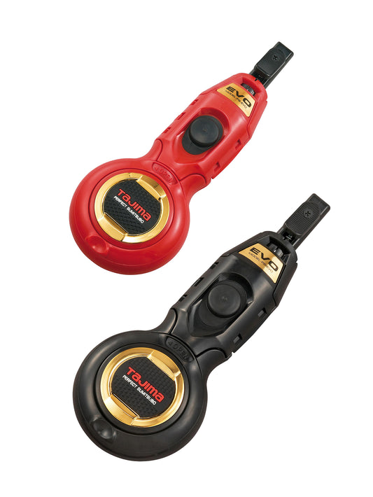 Tajima Sumitsubo EVO – Compact Japanese Chalk Line (S / M, Black & Red)