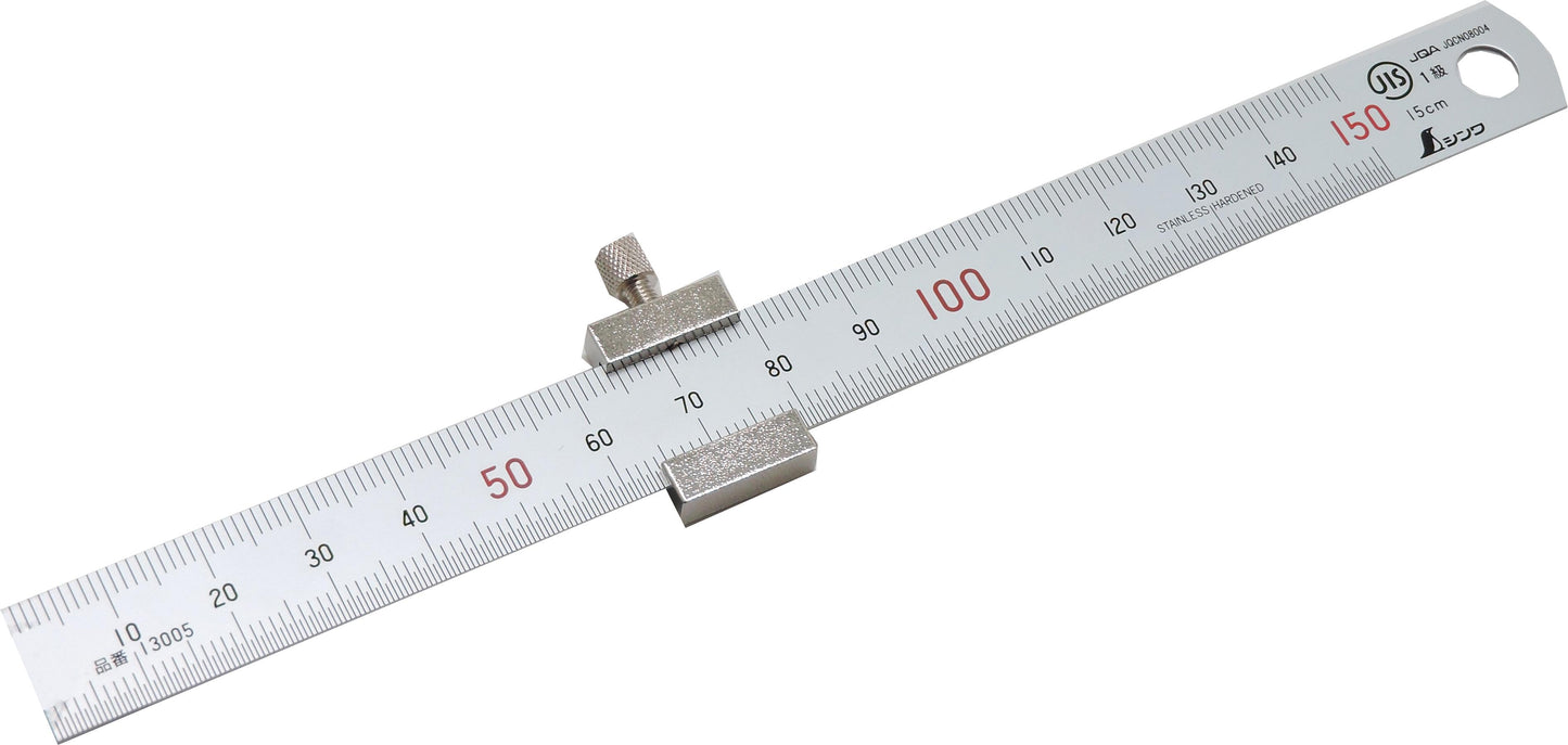 Butée coulissante Shinwa pour règle métallique – Traçage et mesure de profondeur