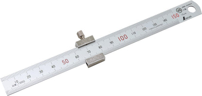 Butée coulissante Shinwa pour règle métallique – Traçage et mesure de profondeur