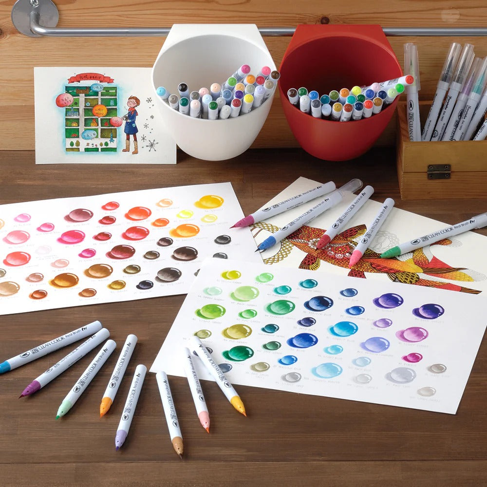 ZIG Clean Color Real Brush Set 12 Couleurs – Feutres Pinceau Aquarelle Manga & Illustration
